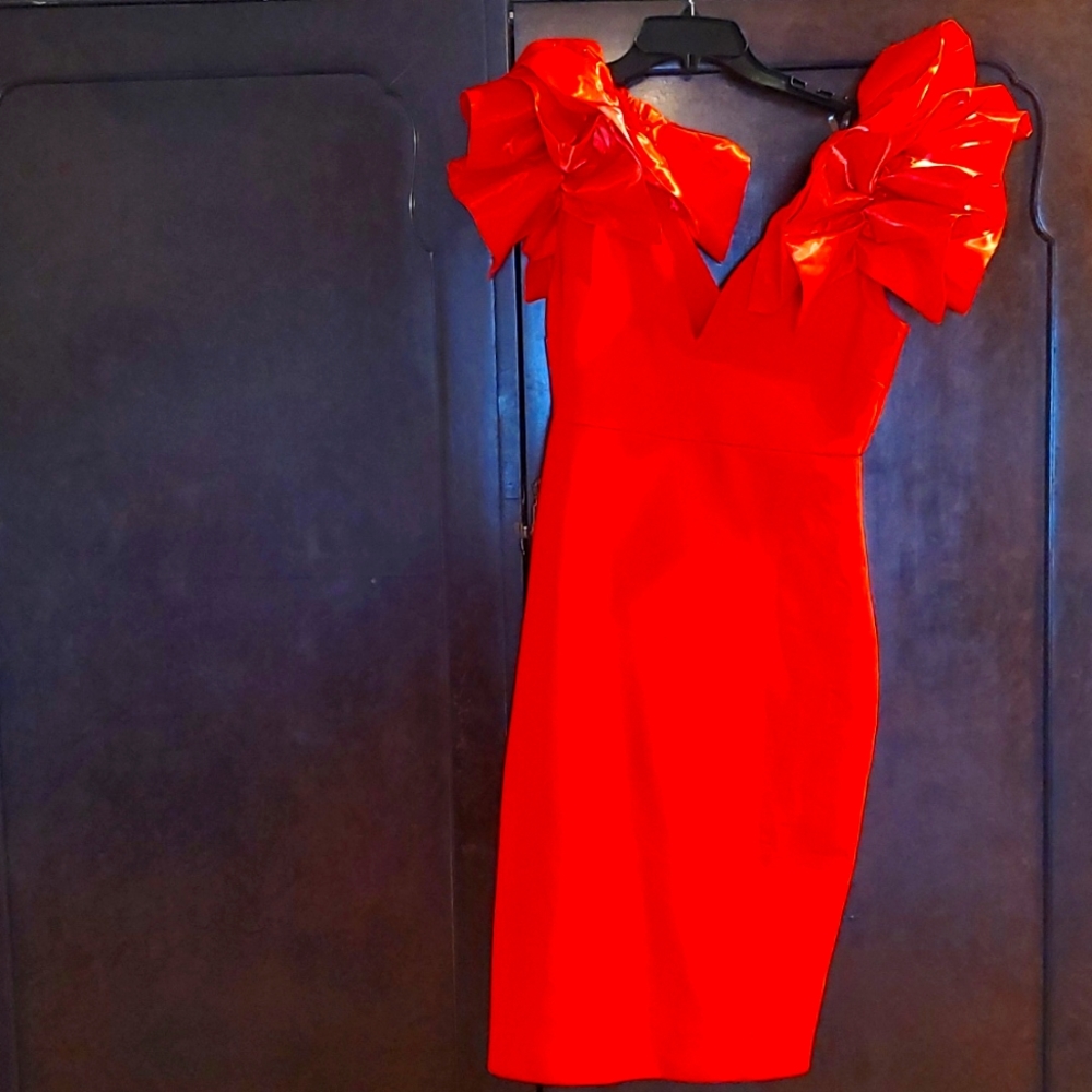 Red hot bodycon party dress.